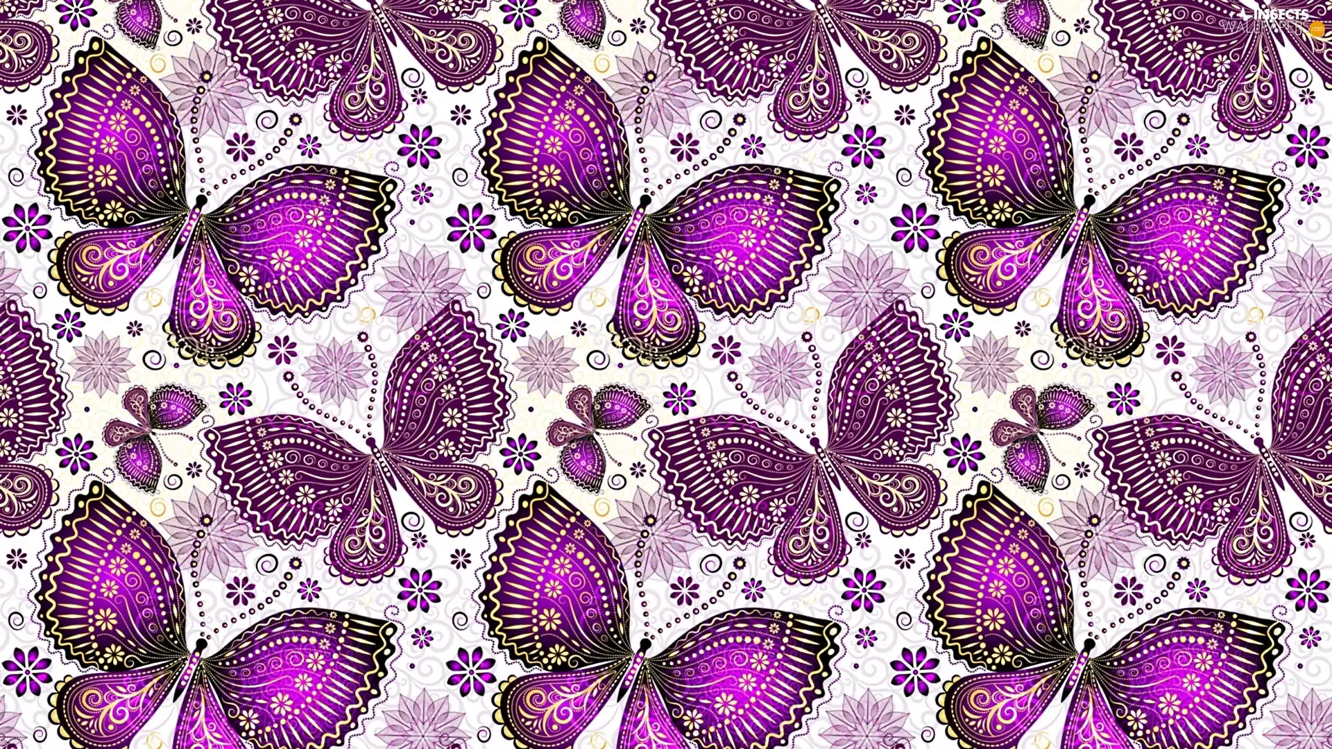 2D, purple, butterflies