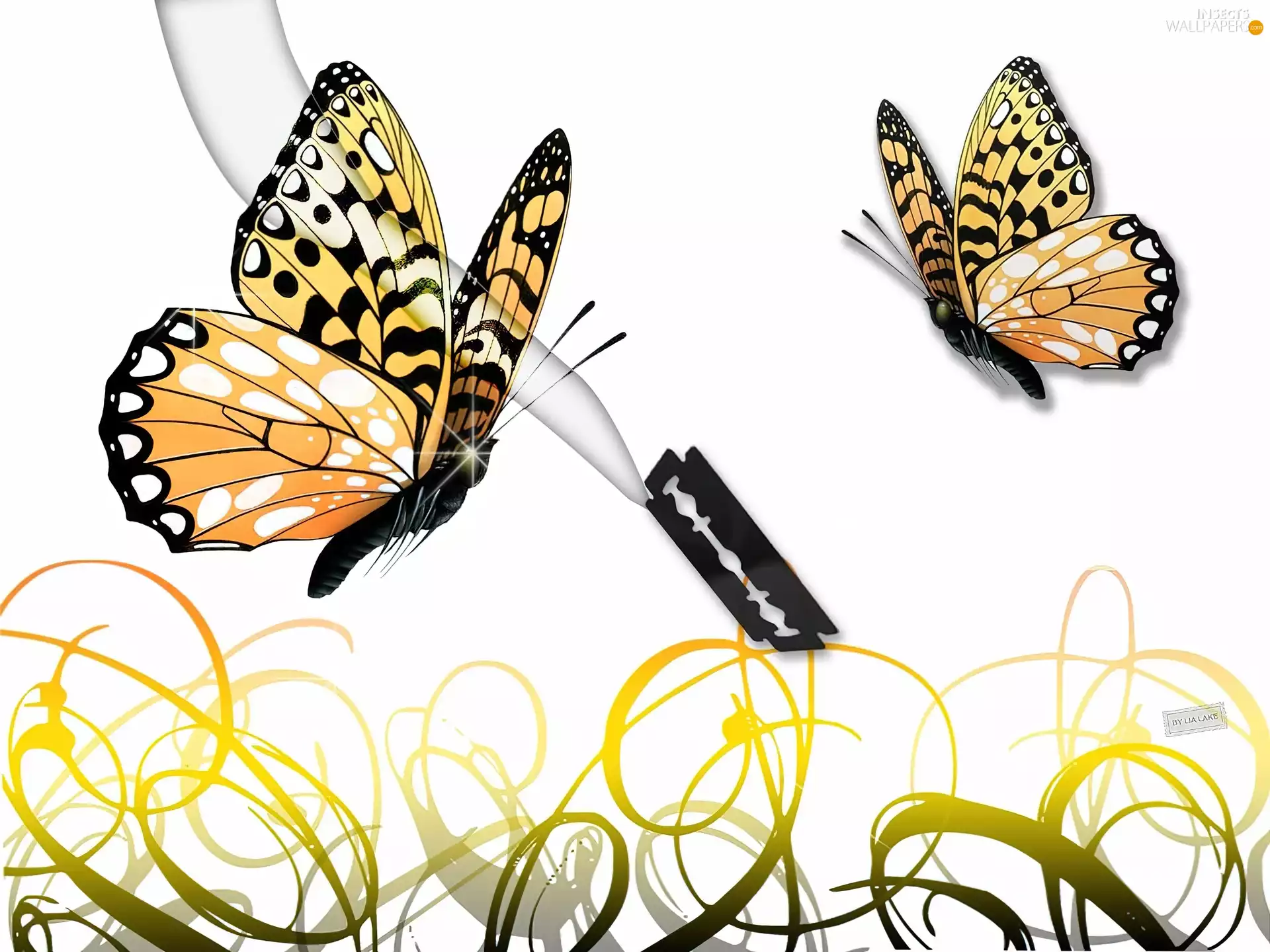 butterfly, razor blade
