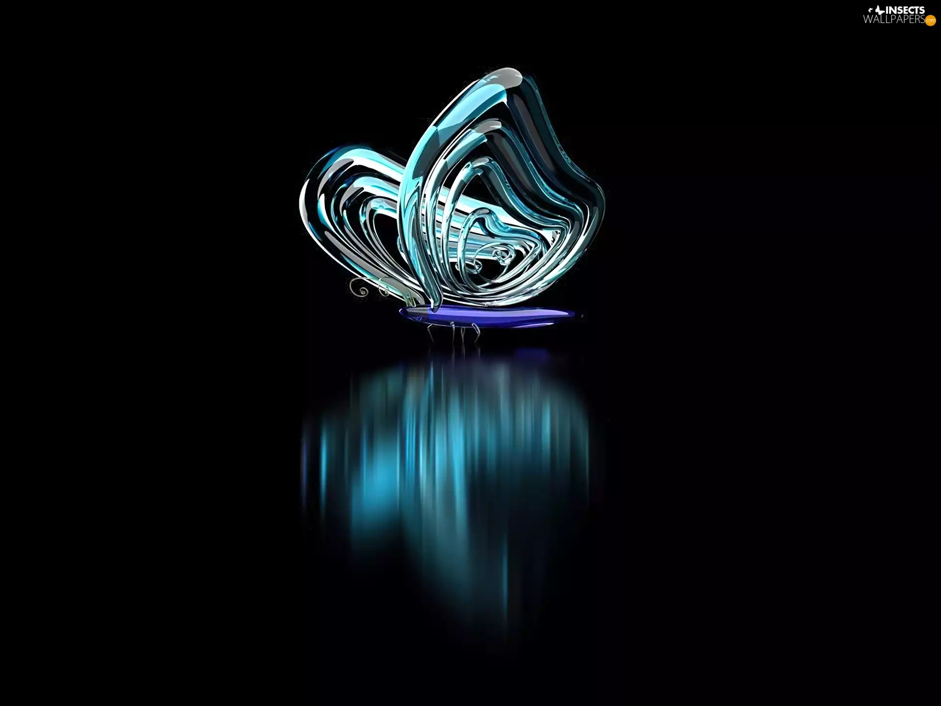 butterfly, blue, glass