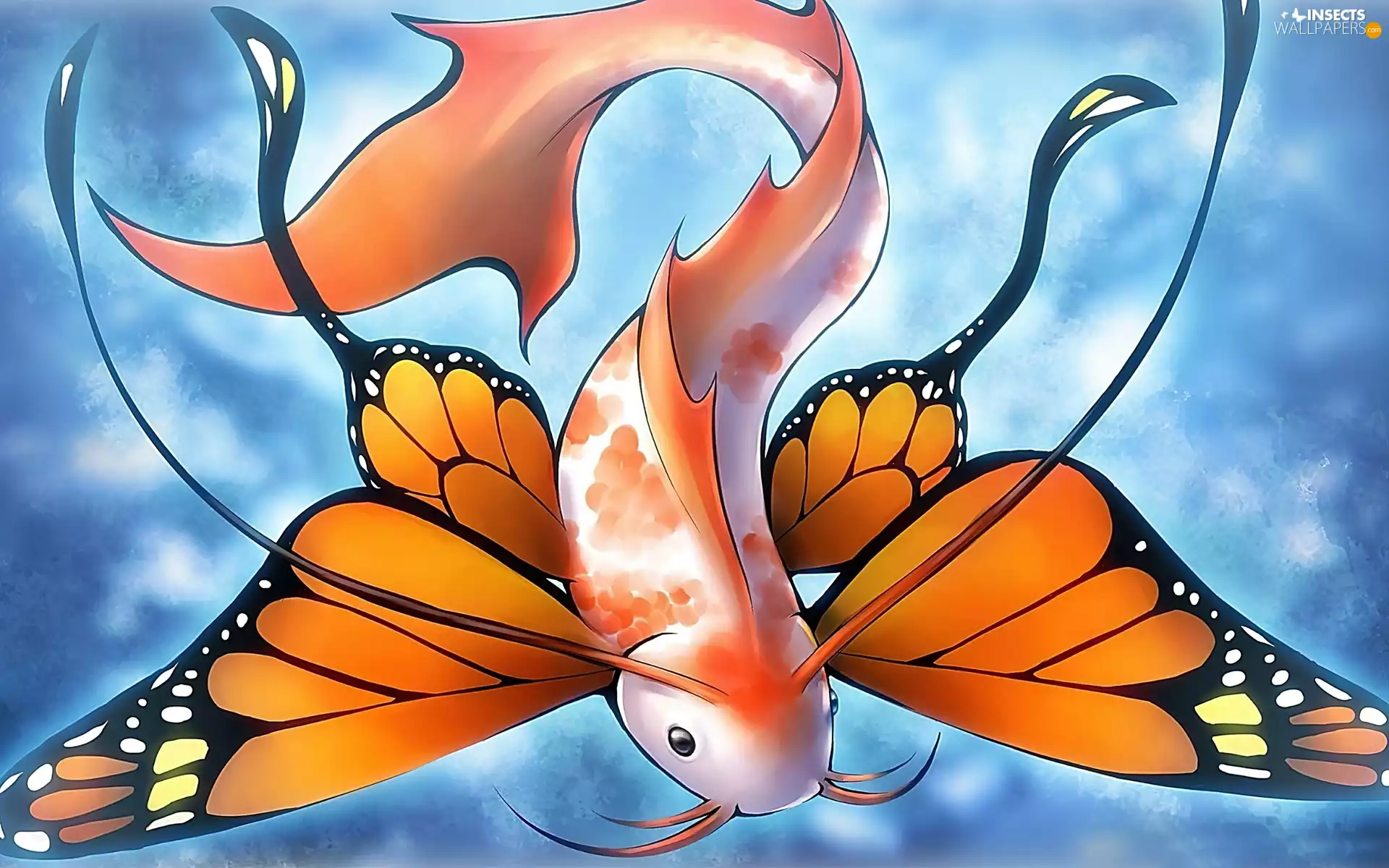 fantasy, butterfly, blur, fish