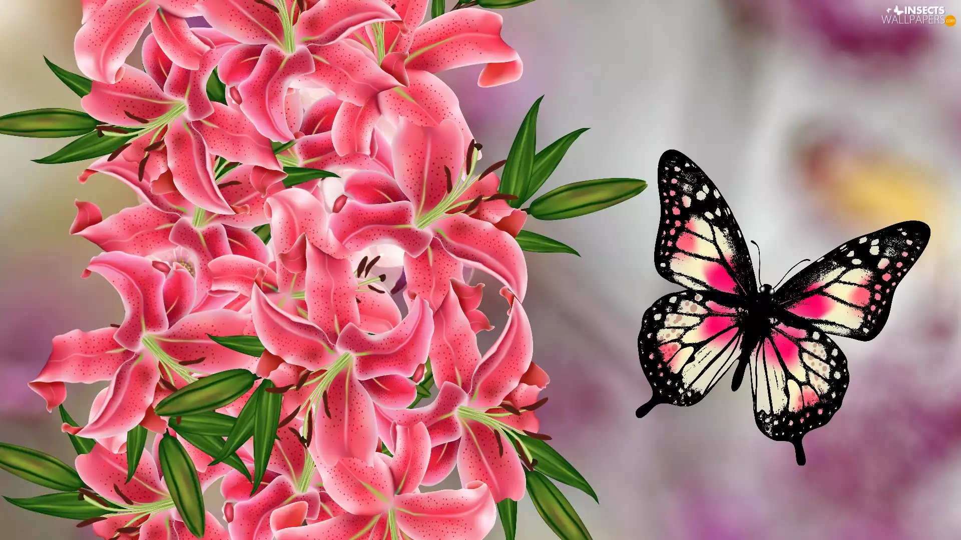 graphics, Flowers, butterfly