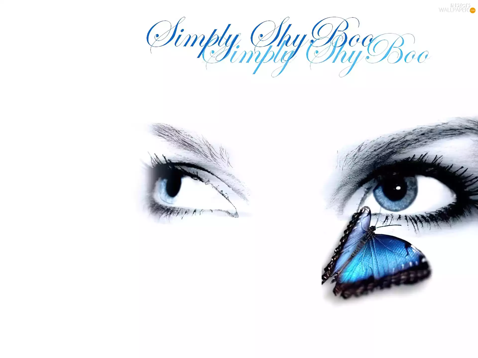 Eyes, blue, butterfly, Womens