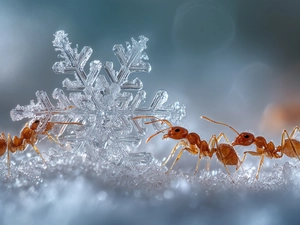 graphics, Ai, ants, snow, snowflake